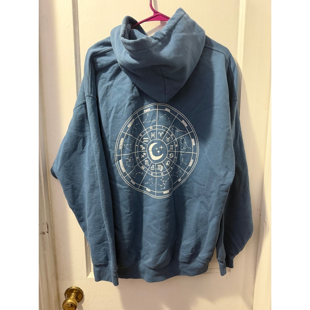 Girl Tribe Co Blue Zodiac Graphic Hoodie XL Astrological Celestial Sweatshirt